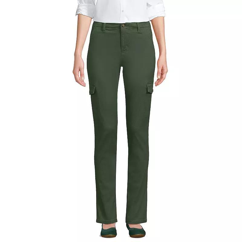 Womens Lands End Mid Rise Slim Cargo Chino Pants Product Image