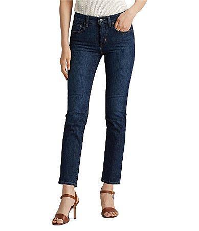 Lauren Ralph Lauren Petite Size Premier Straight Leg Jeans Product Image