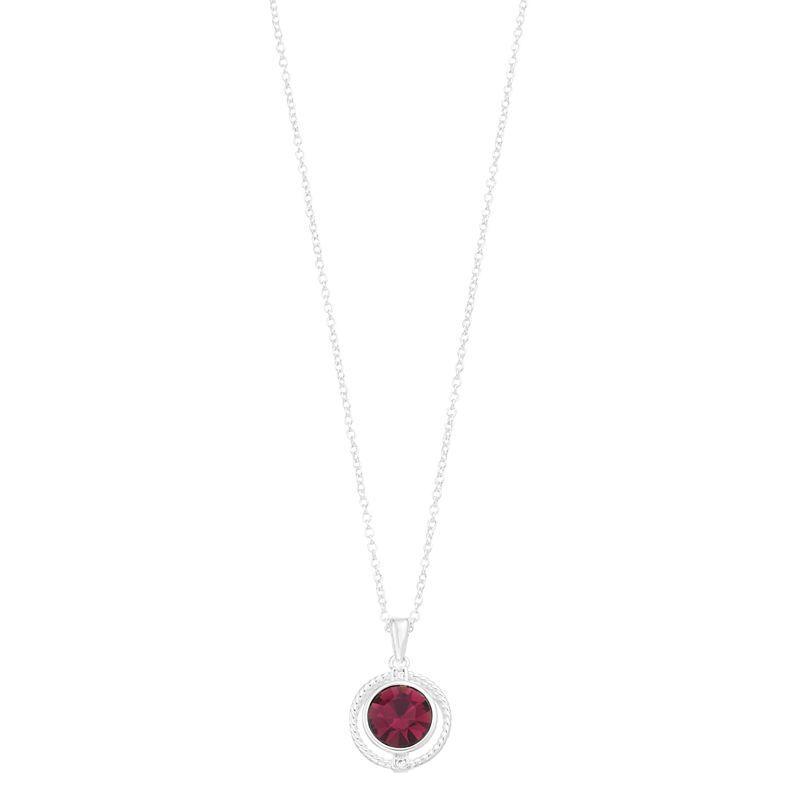 City Luxe Crystal Birthstone Pendant Necklace, Womens, Silver Tone February Product Image