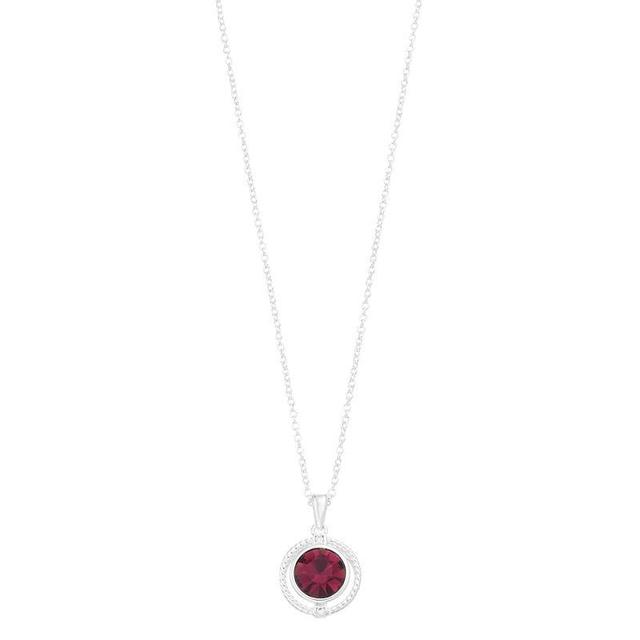 City Luxe Crystal Birthstone Pendant Necklace, Womens, Silver Tone February Product Image