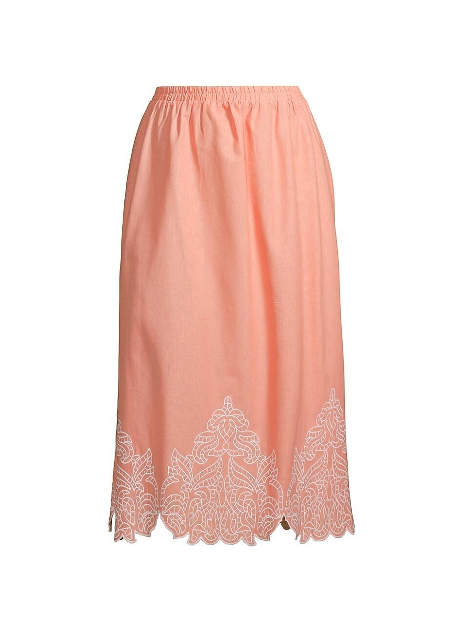 Womens Plus Embroidered Hem Maxi Skirt Product Image