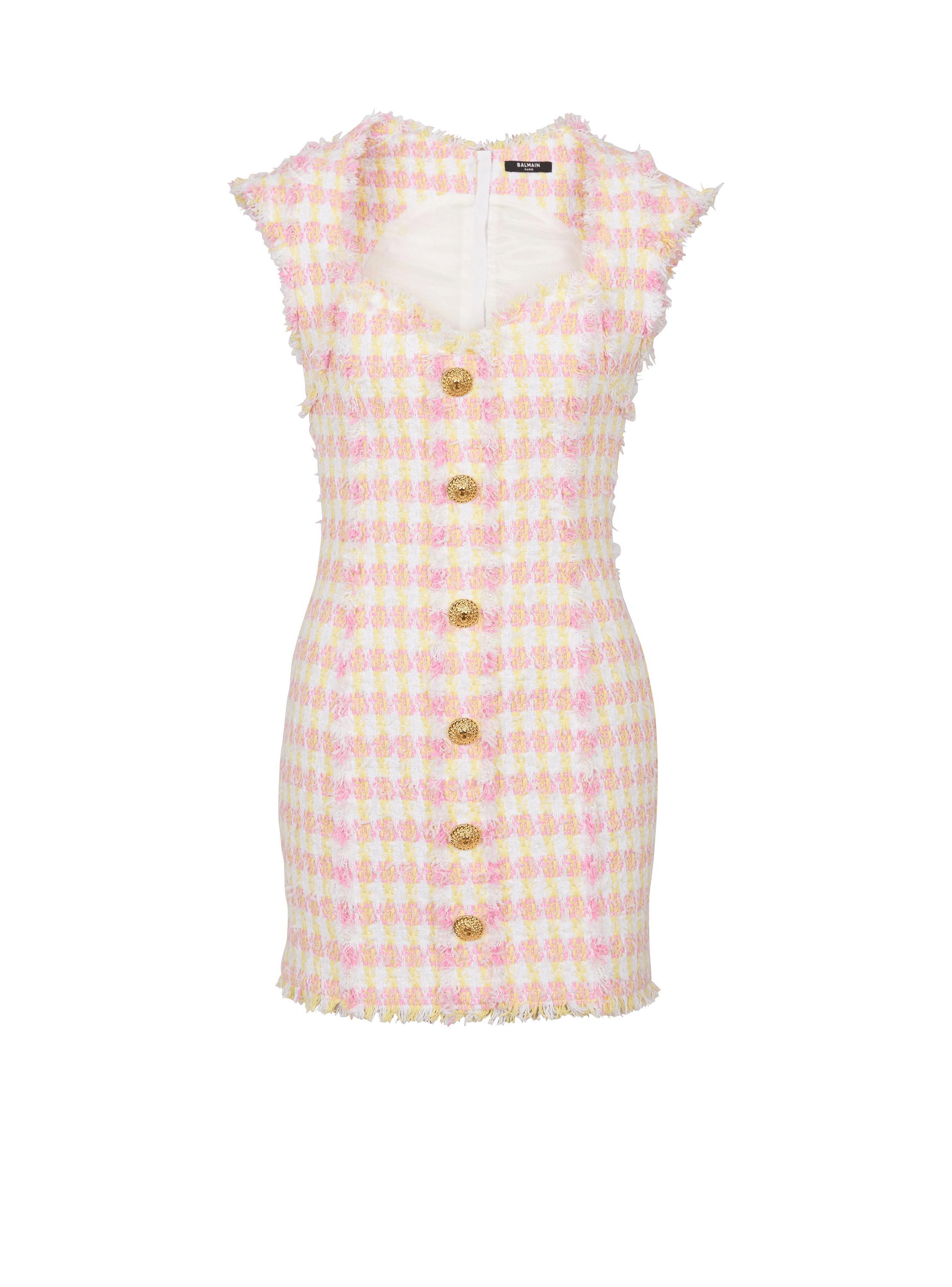 Miami tweed dress with buttons Product Image