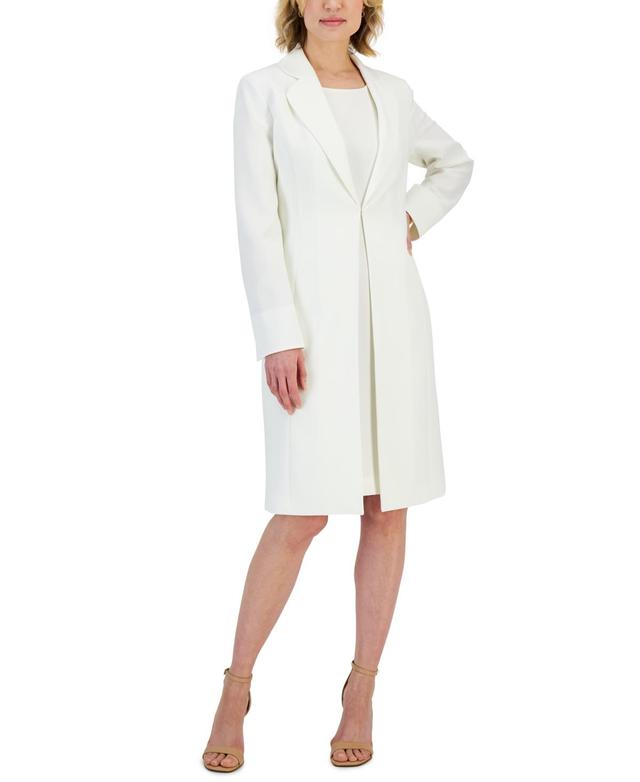 Le Suit Womens Crepe Topper Jacket & Sheath Dress Suit, Regular and Petite Sizes Product Image