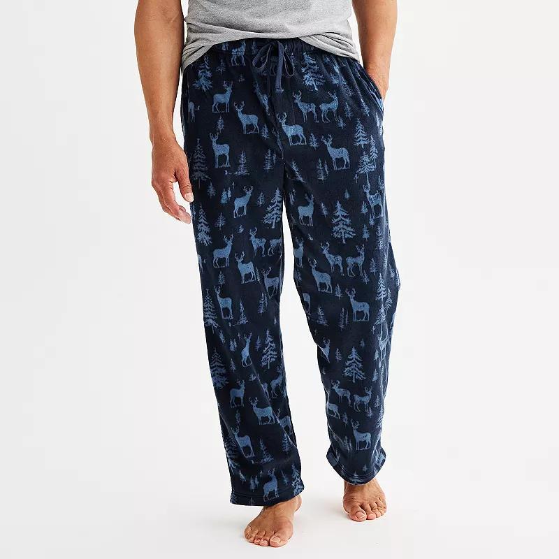 Mens Sonoma Goods For Life Microfleece Pajama Pants Wild Deer Blue Product Image