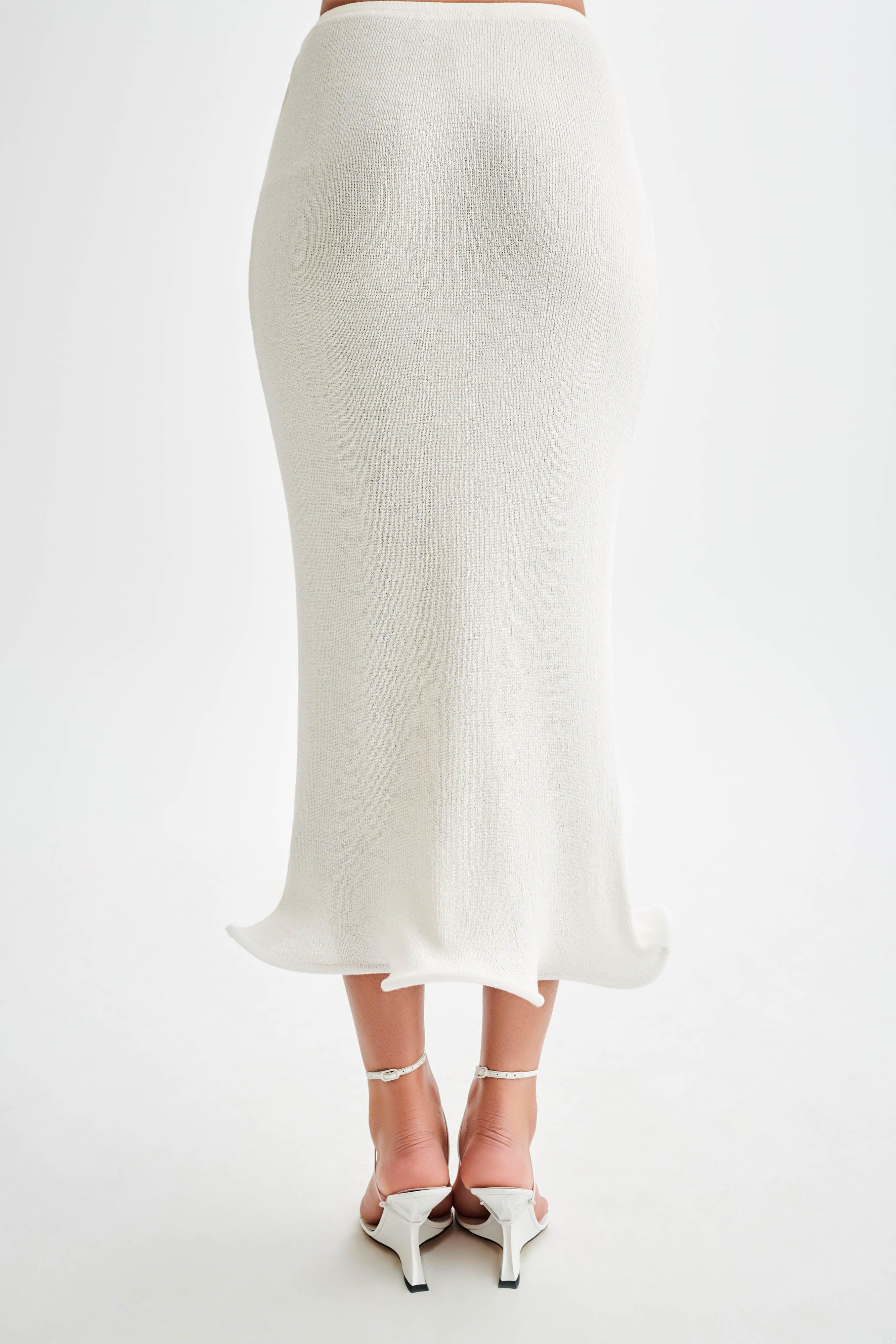 Gigi Knit Midi Skirt - Ivory Product Image