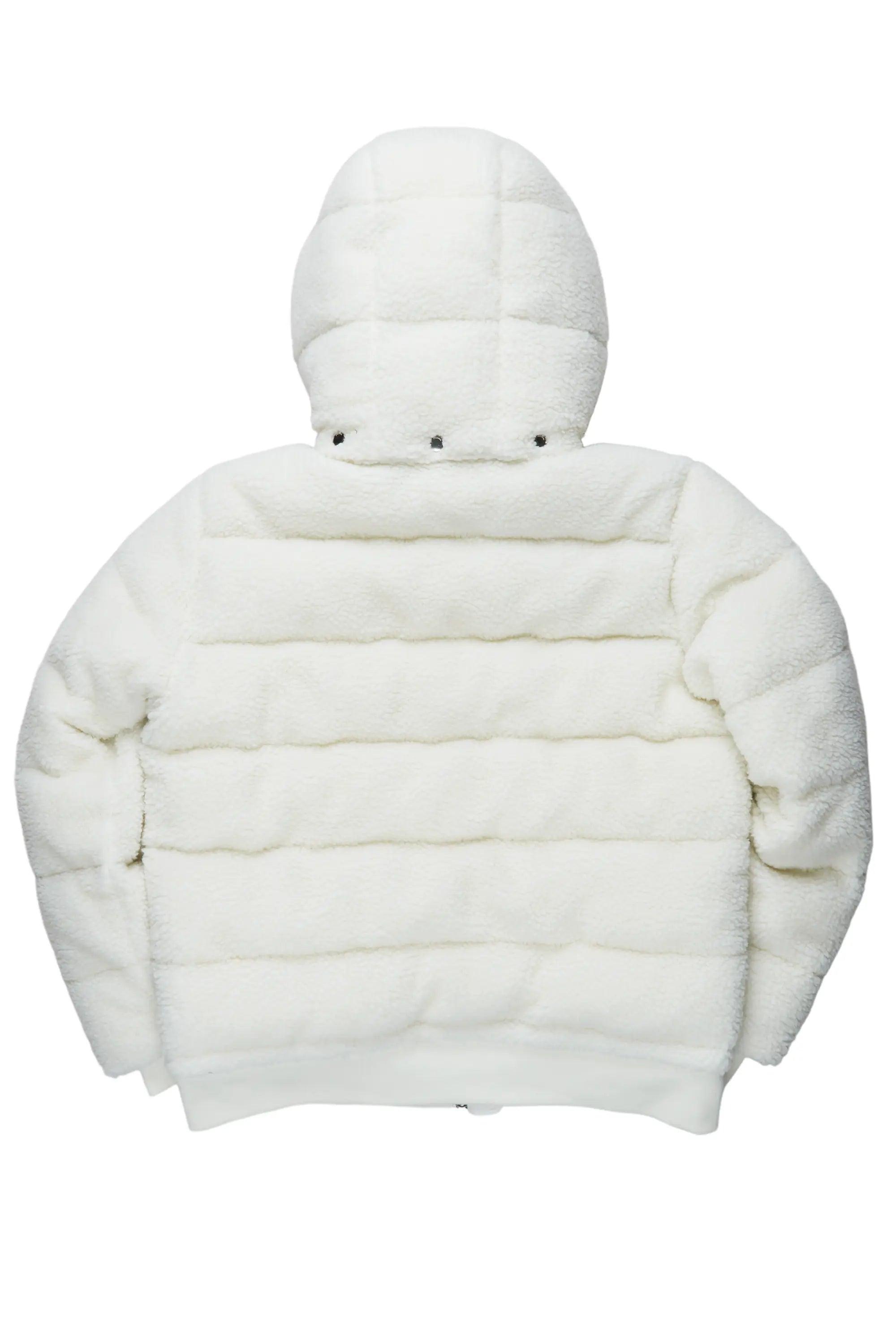 Sarvesh Cream Puffer Jacket Male Product Image