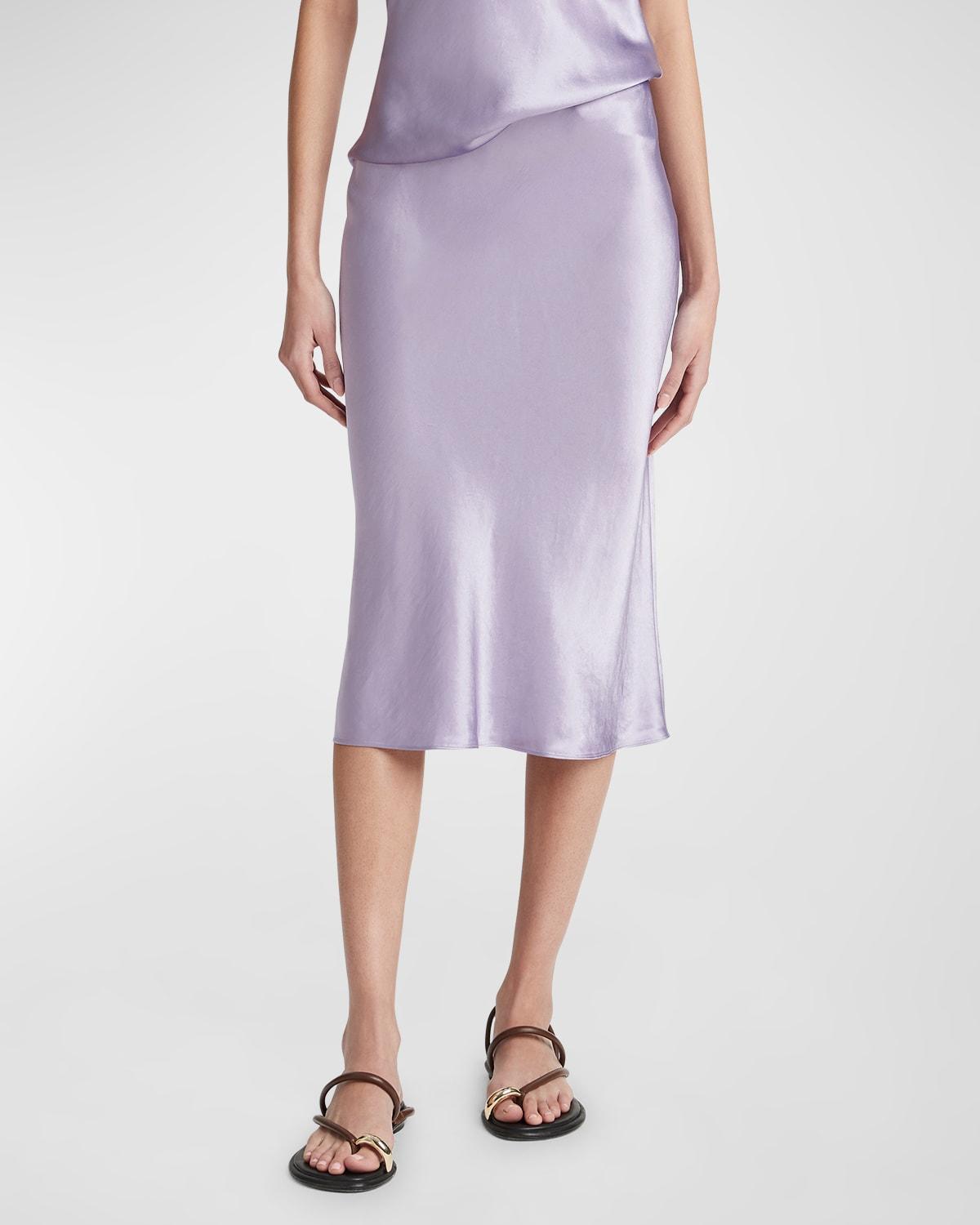 Womens Satin Slip Midi-Skirt product image