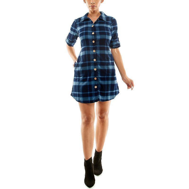 Womens Nina Leonard Collared Button-Front Dress Product Image