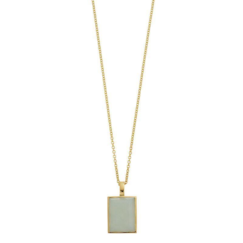 SIRI USA by TJM Octagon Cut Jade Pendant Necklace, Womens Green Product Image