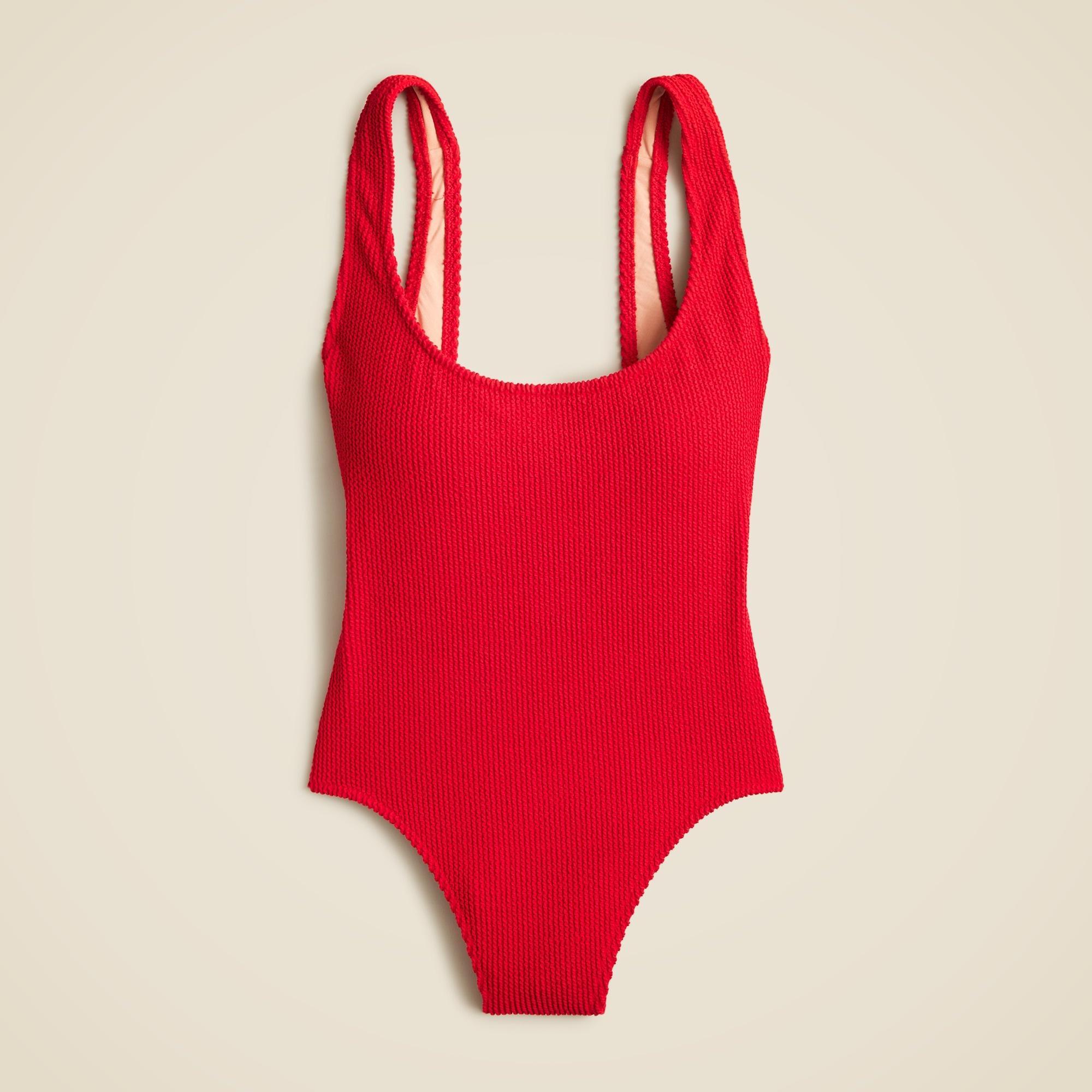 Textured scoopneck one-piece swimsuit Product Image