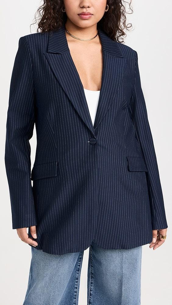 Good American Stripe Ponte Scultped Blazer | Shopbop Product Image