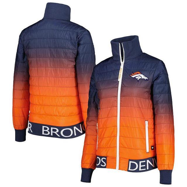 The Wild Collective Womens Navy Denver Broncos Color Block Full-Zip Puffer Jacket - Navy Product Image