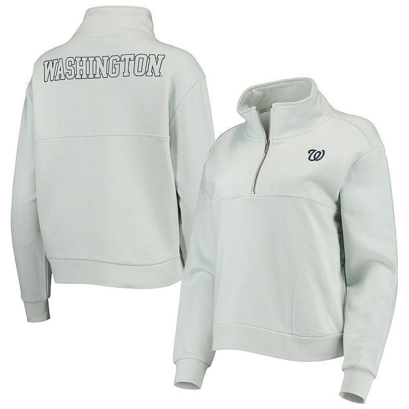 Womens The Wild Collective Blue Washington Nationals Two-Hit Quarter-Zip Pullover Top Product Image