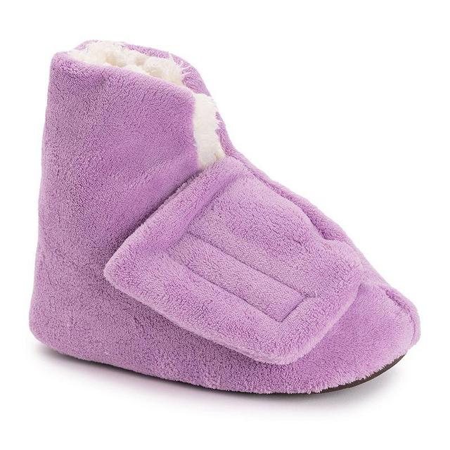 Softones By Muk Luks Womens Faux Fur Lined Bootie Slippers Purple Product Image