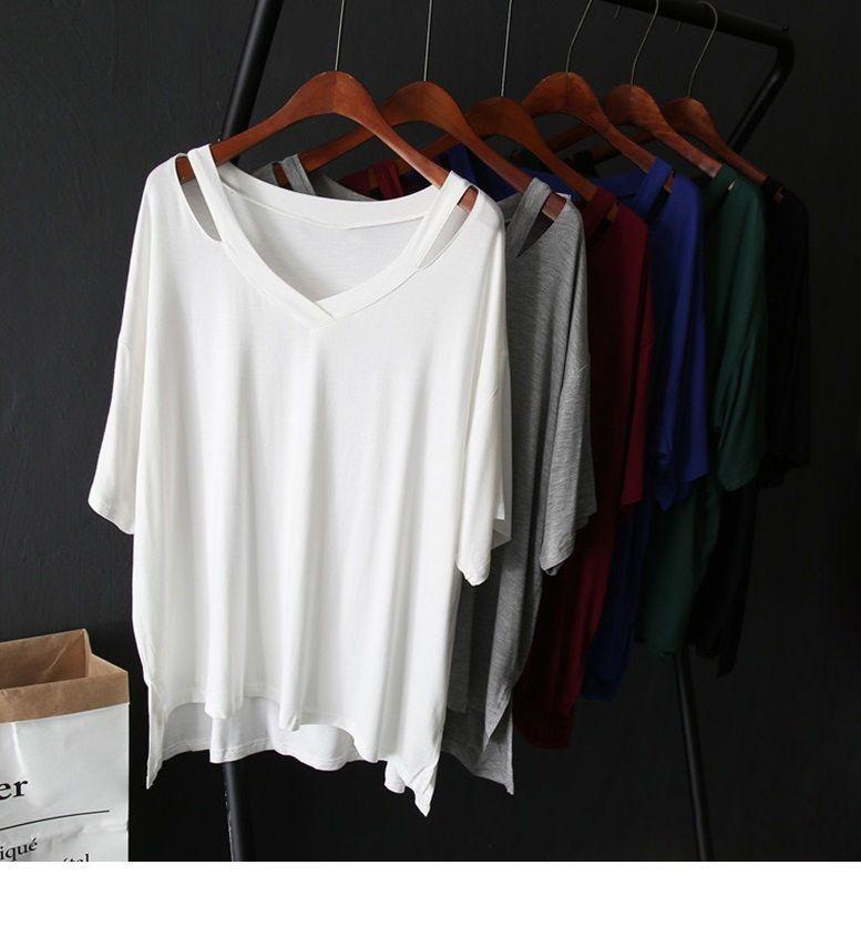 V-Neck Cutout Short-Sleeve T-Shirt Product Image