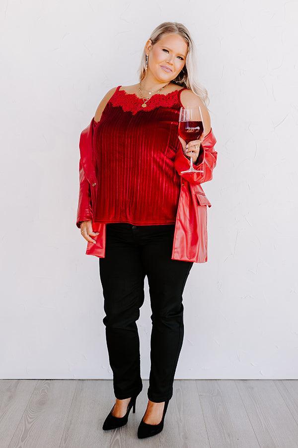 Finding Romance Velvet Tank In Red Curves Product Image