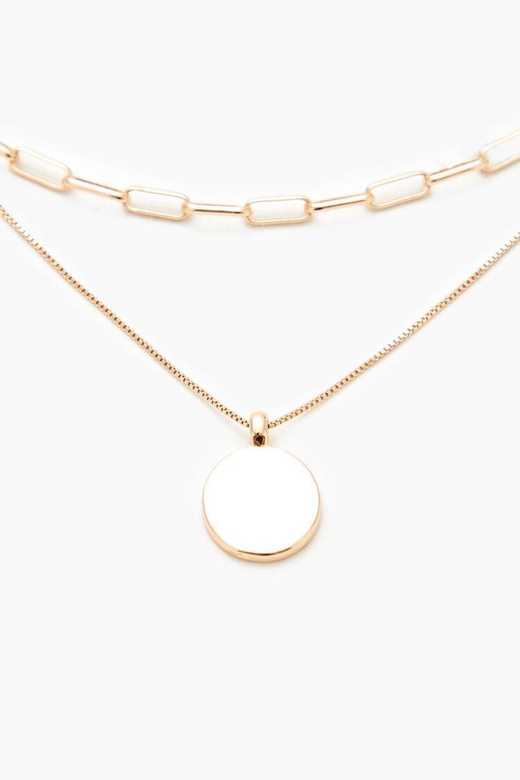 Layered Round Pendant Necklace | Forever 21 Product Image