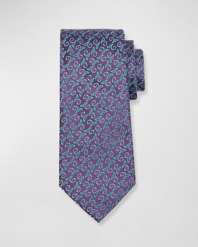 Men's Leaf and Curl Silk Tie Product Image