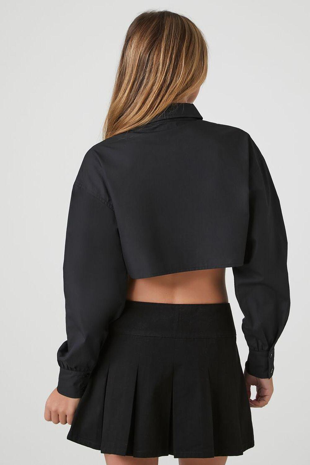 Cropped Curved-Hem Shirt | Forever 21 Product Image