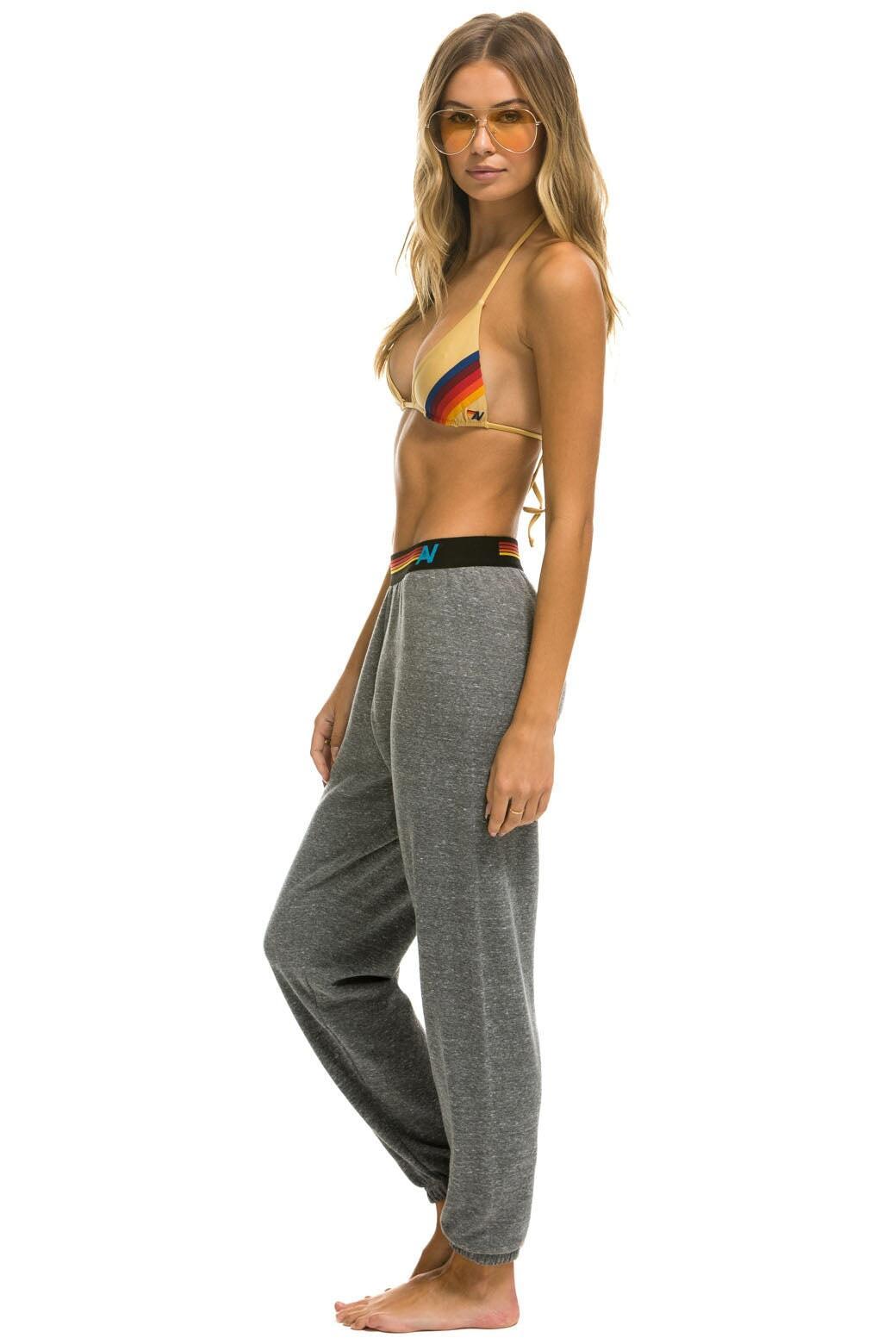 LOGO STRIPE SWEATPANTS - HEATHER GREY Female Product Image