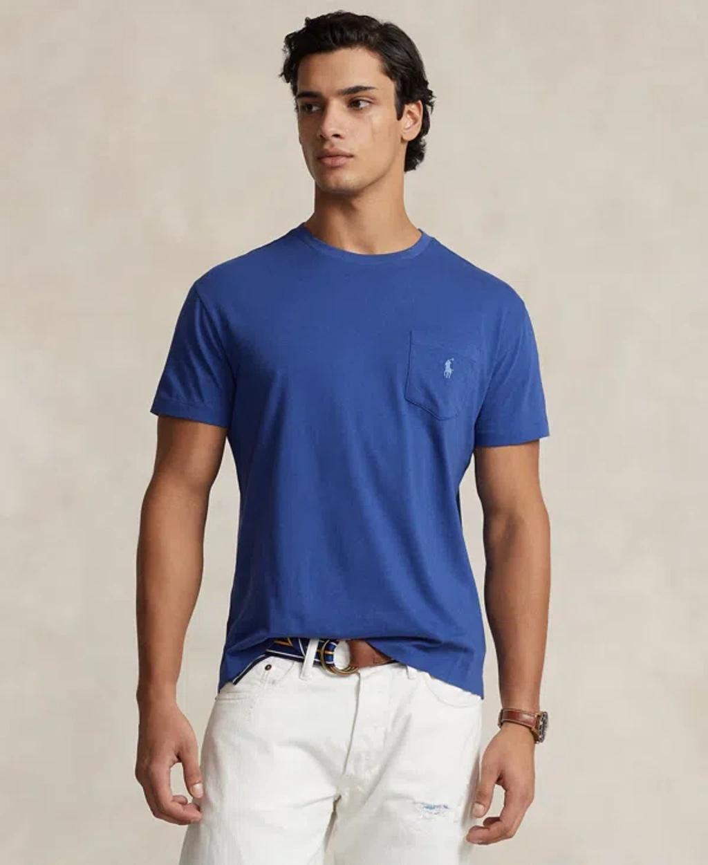 Men's Classic-fit Jersey Pocket T-shirt In Beach Royal Product Image