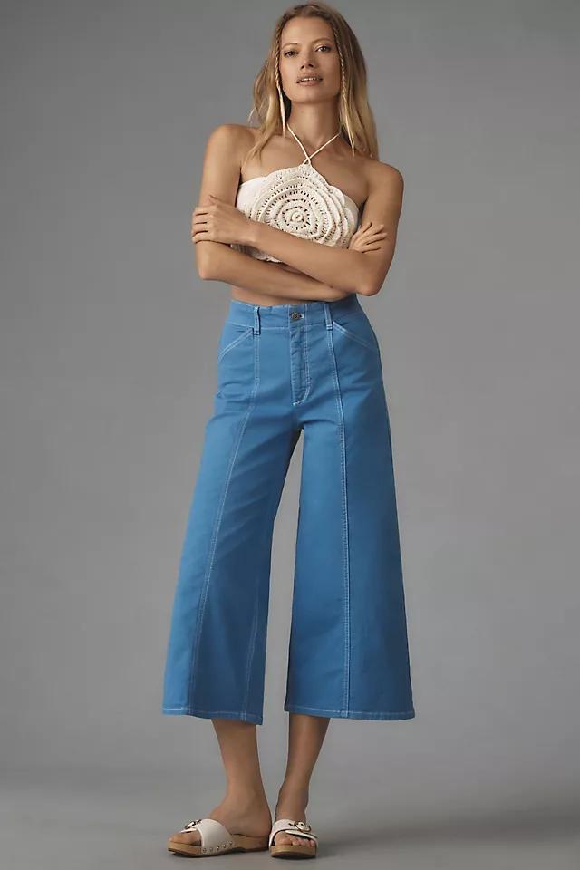 The Delaney Crop Clean-Seamed High-Rise Wide-Leg Jeans by Maeve Product Image