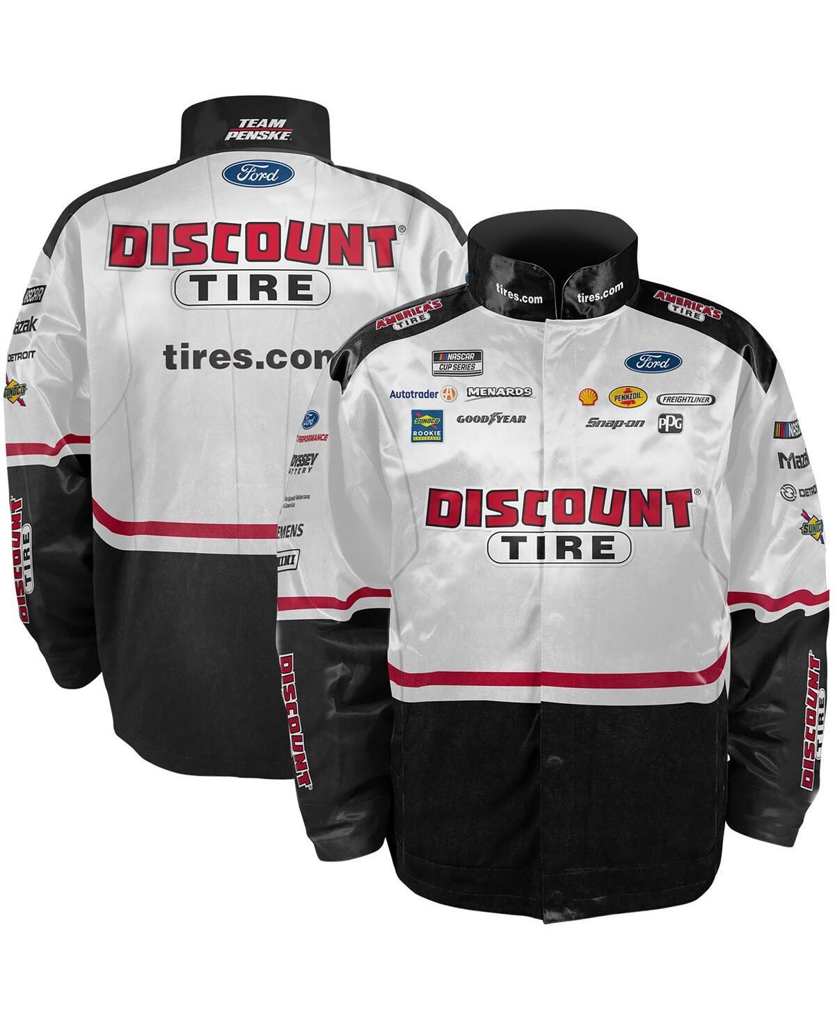 Mens Team Penske White Austin Cindric Discount Tire Nylon Uniform Full-Snap Jacket - White Product Image