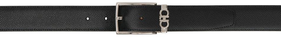 FERRAGAMO Black & Brown Reversible Gancini Belt In Nero T.moro Product Image