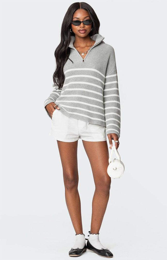 Edikted Women's Oversized Quarter Zip Sweater Product Image