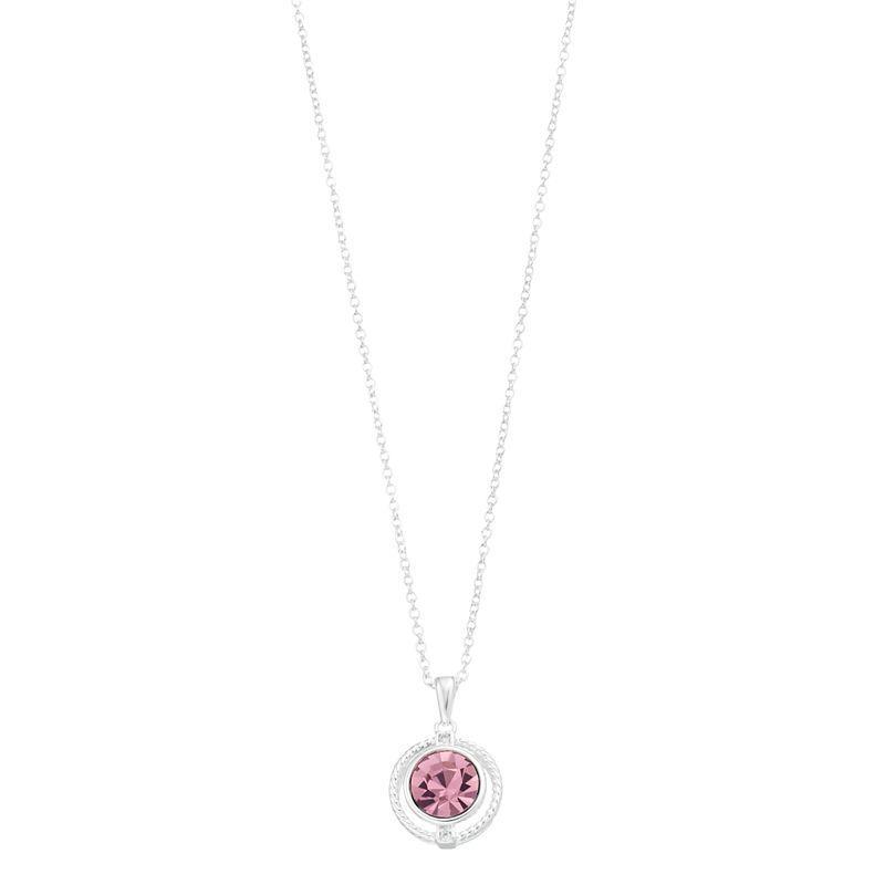 City Luxe Crystal Birthstone Pendant Necklace, Womens, Silver Tone June Product Image