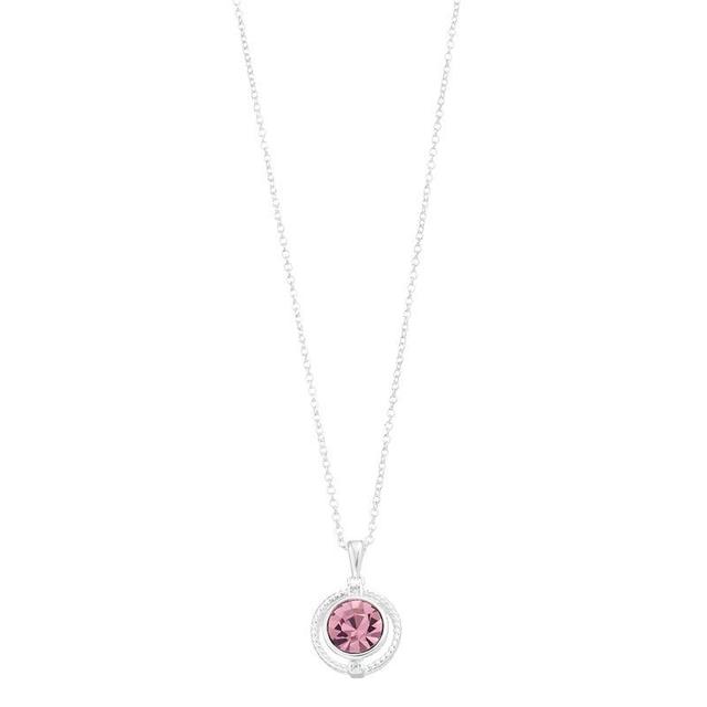 City Luxe Crystal Birthstone Pendant Necklace, Womens, Silver Tone June Product Image