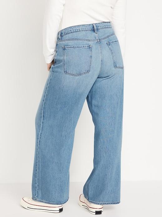 Mid-Rise Baggy Wide-Leg Jeans Product Image