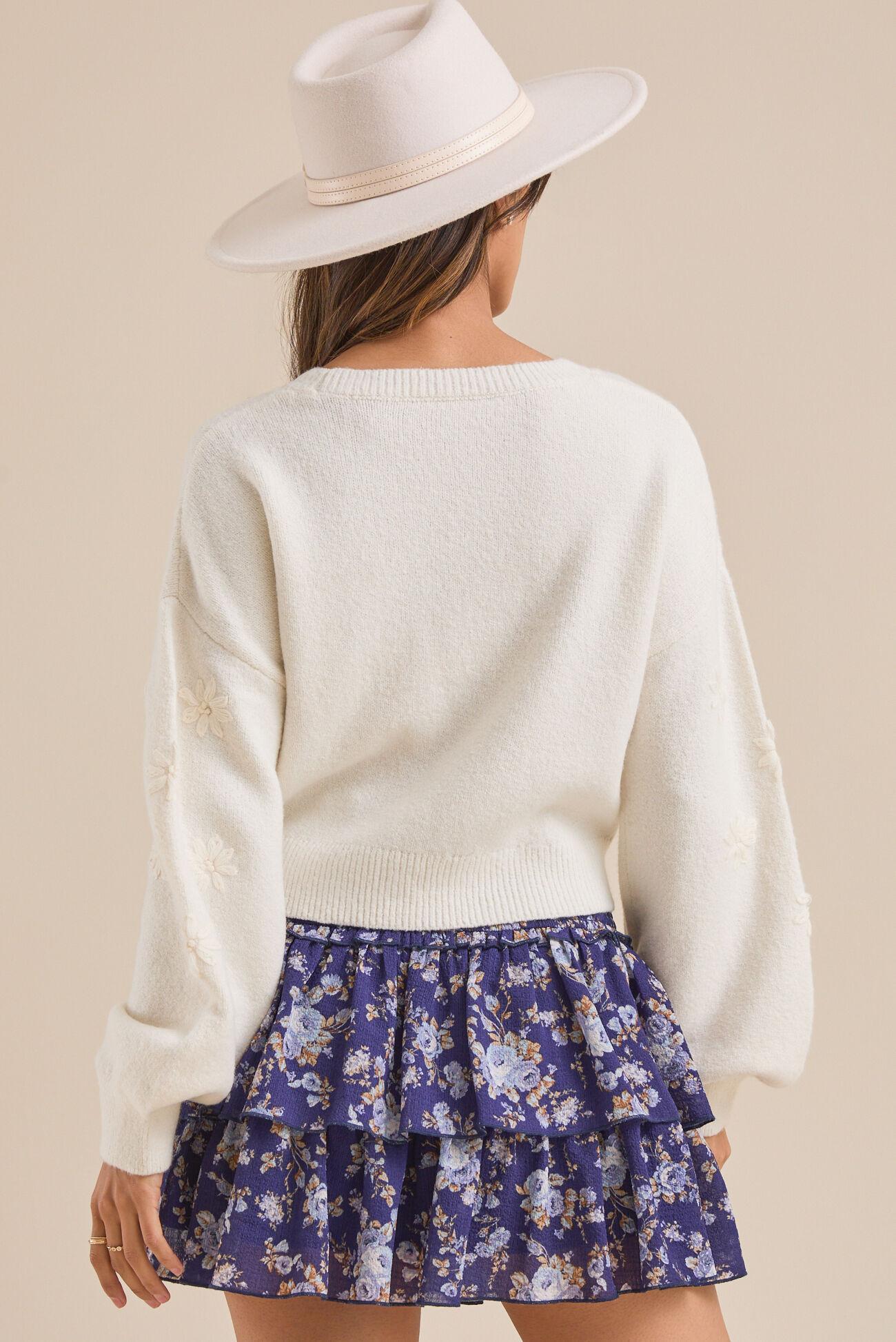 Estelle Embroidered Flower Sweater Product Image