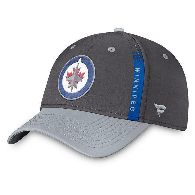 Mens Fanatics Branded Charcoal/Gray Winnipeg Jets Authentic Pro Home Ice Flex Hat Product Image