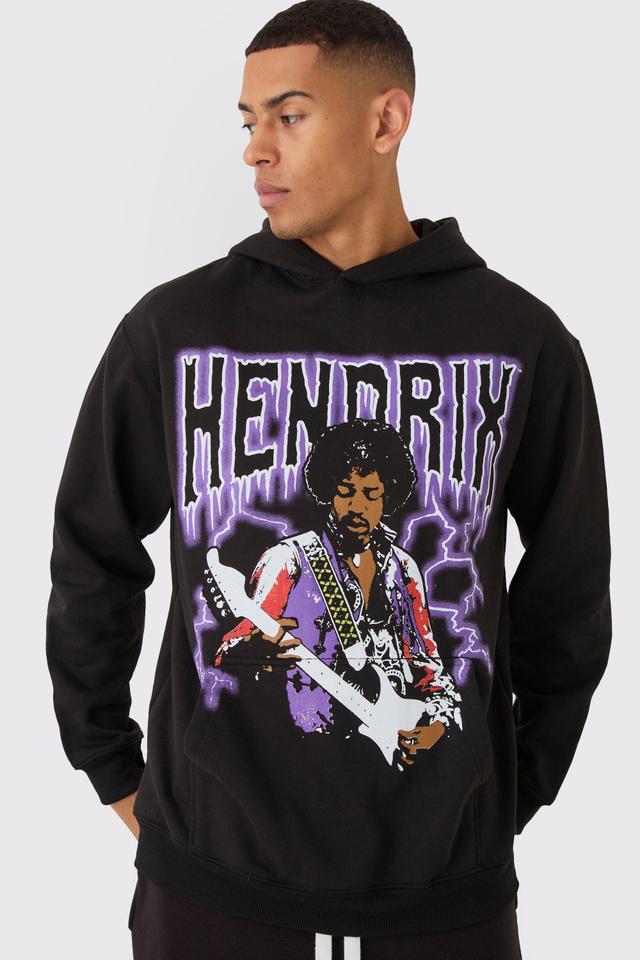 Oversized Jimi Hendrix License Print Hoodie | boohooMAN USA Product Image