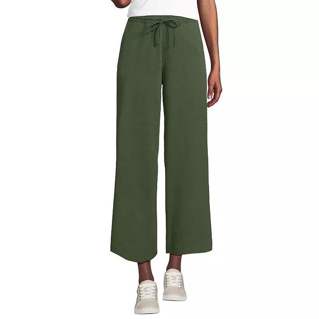 Womens Lands End Sport Knit Pull-On Wide Leg Crop Pants Product Image