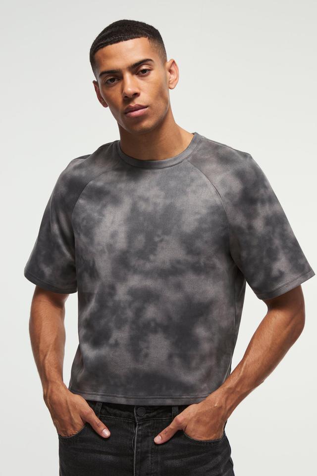 Boxy Super Heavy Suede Textured T-Shirt | boohooMAN USA Product Image