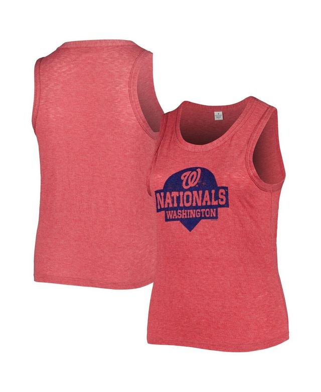 Womens Soft as a Grape Washington Nationals Plus Size High Neck Tri-Blend Tank Top Product Image