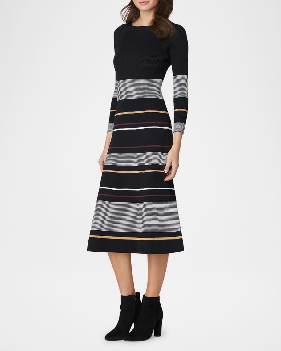 Krista Striped Ribbed Knit Midi Dress Product Image