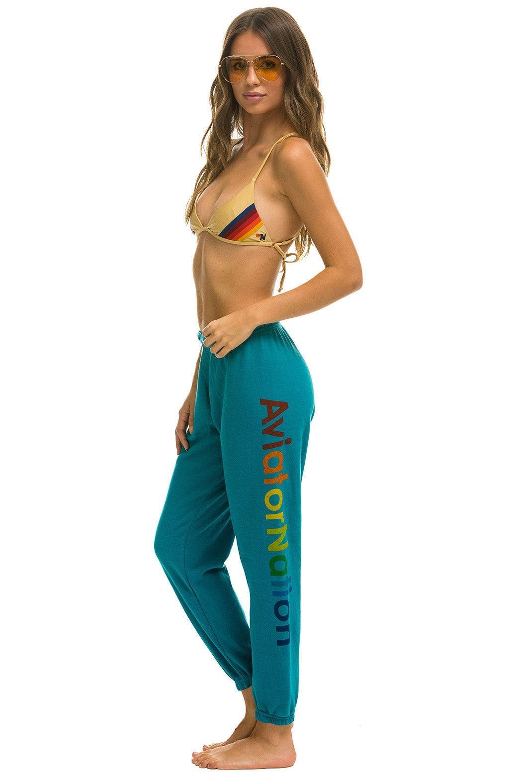 AVIATOR NATION LA JOLLA SWEATPANTS - TEAL Female Product Image