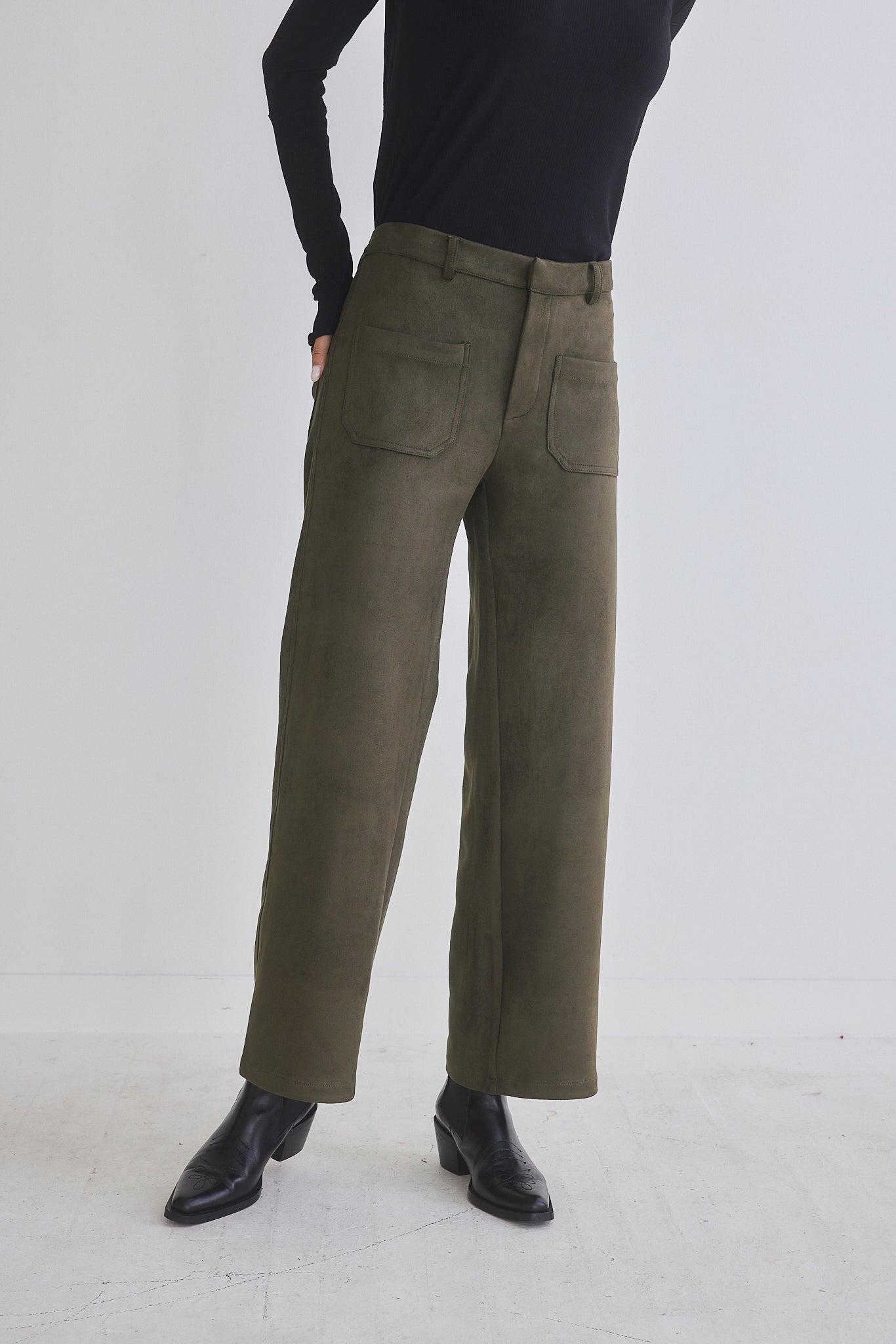 Finesse Microsuede Wide Leg Pants Product Image