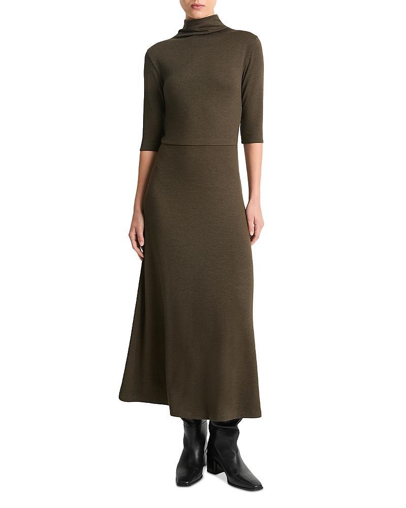 Vince Elbow Sleeve Turtleneck Dress Product Image