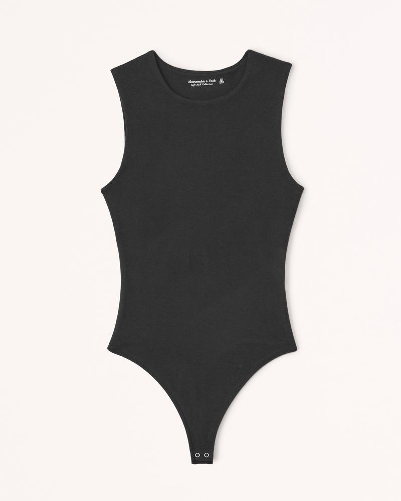 Cotton Seamless Fabric Crew Tank Bodysuit Product Image