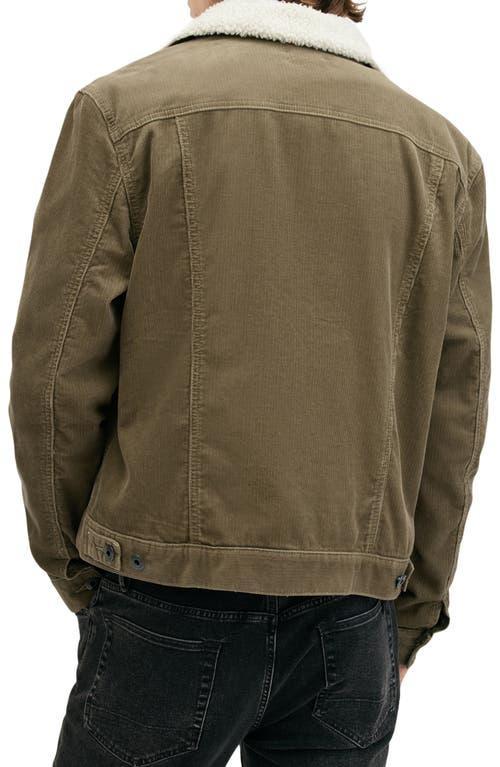 ALLSAINTS Westy Fleece Lined Corduroy Trucker Jacket In Taylor Green Product Image