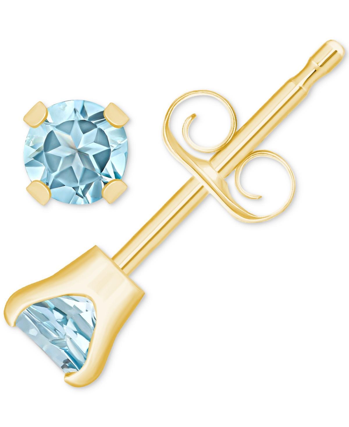 Aquamarine (1/5 ct. t.w.) Solitaire Stud Earrings in 14k Gold (Also in Sapphire, Emerald & Ruby) - Ruby Product Image