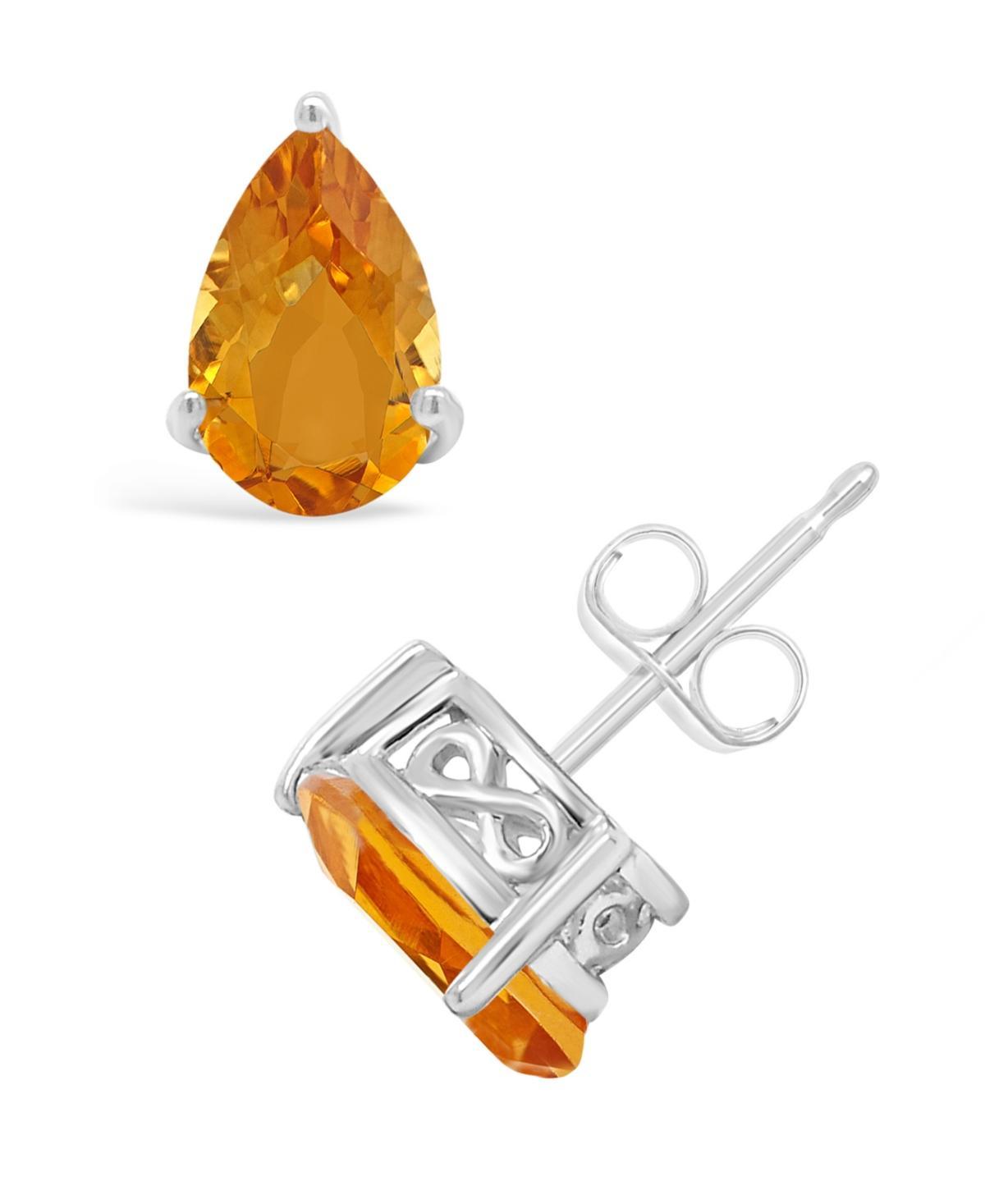 Macys Citrine (1-3/4 ct. t.w.) Stud Earrings in 14K White Gold Product Image