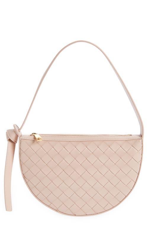 BOTTEGA VENETA Mini Knot Intrecciato Shoulder Bag In Lotus/gold Product Image