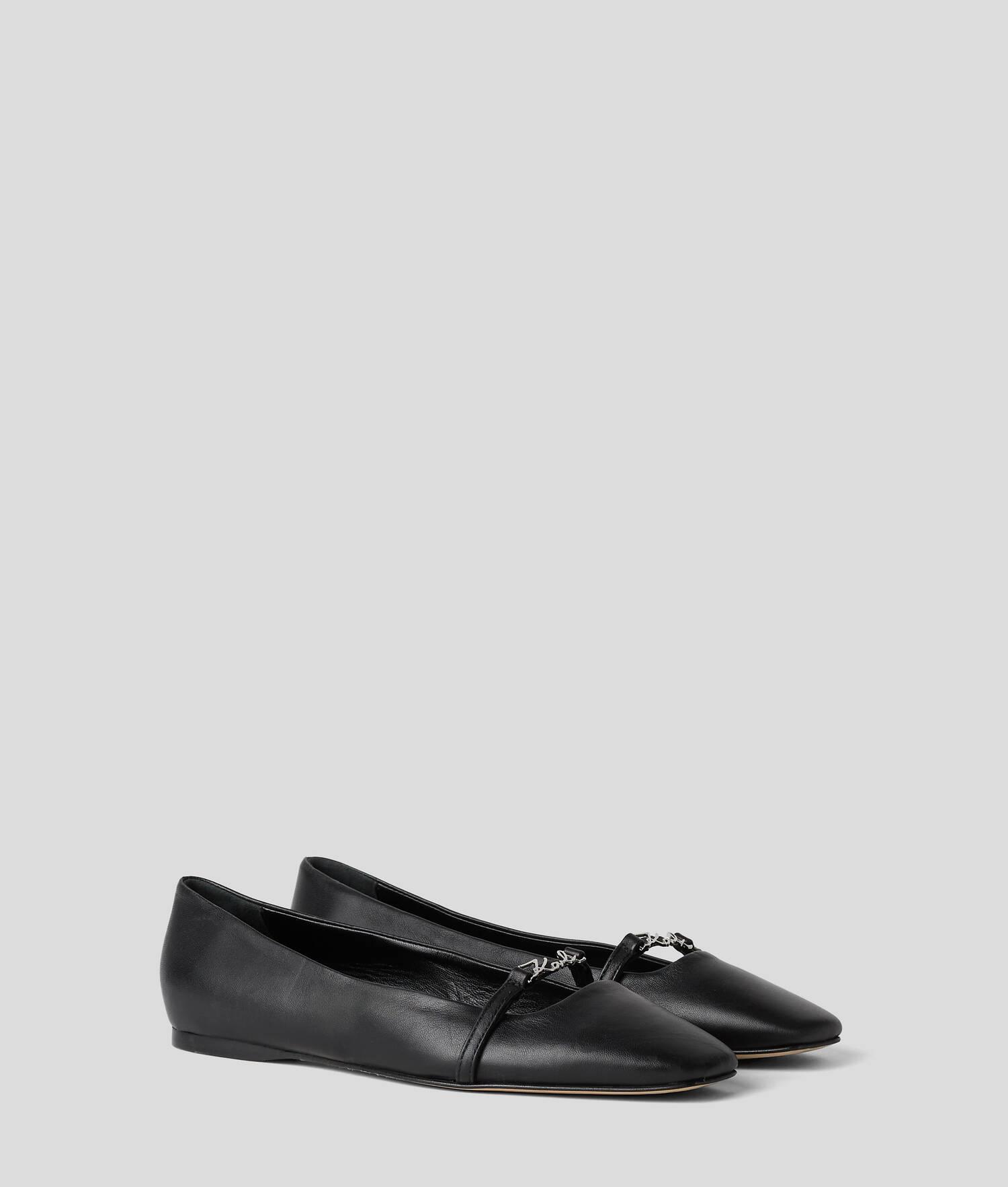 KARL SIGNATURE SQUARE TOE FLATS Product Image