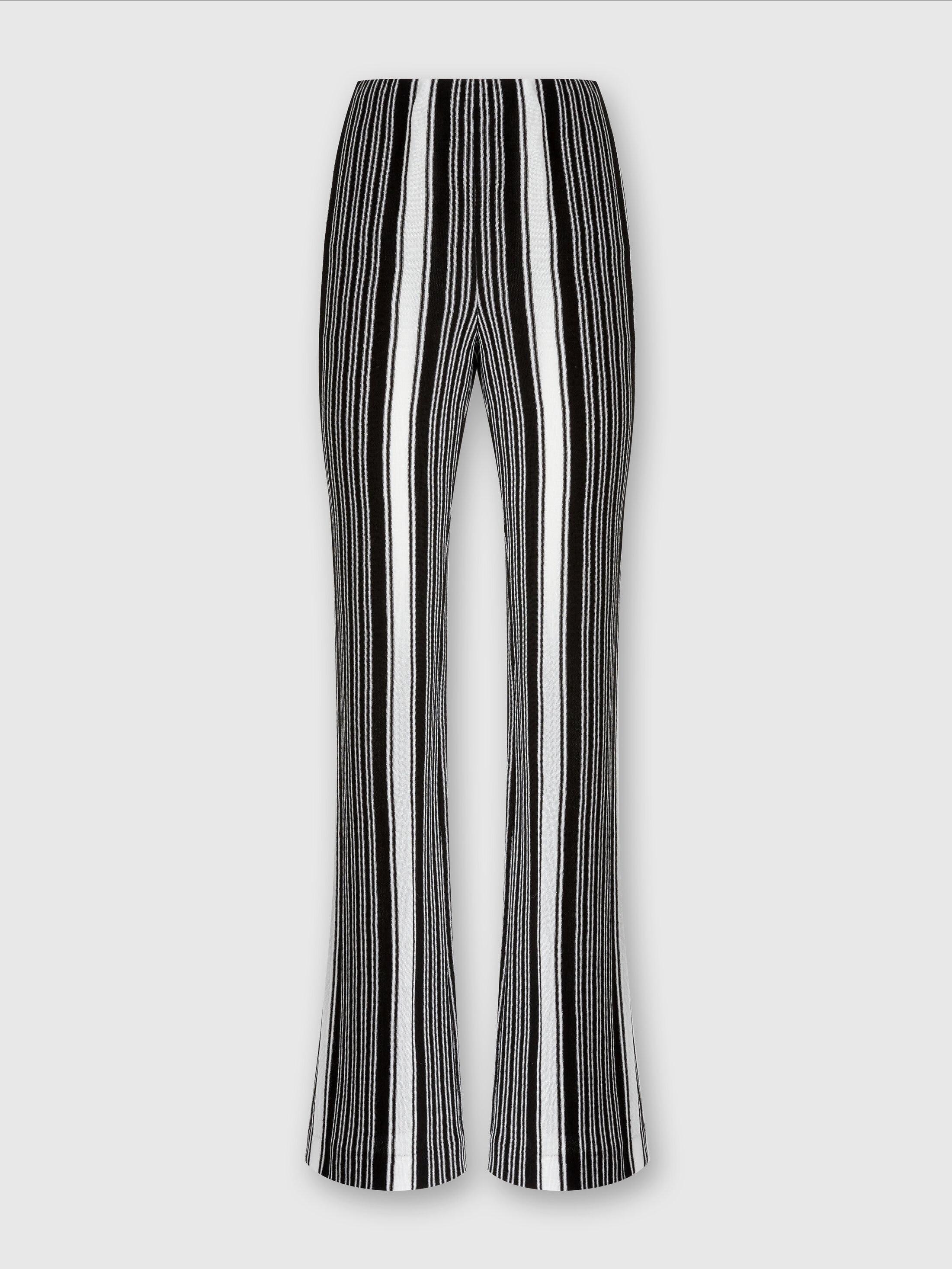 Straight striped trousers in cotton and viscose Product Image