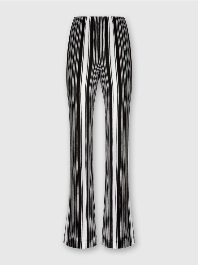 Straight striped trousers in cotton and viscose Product Image